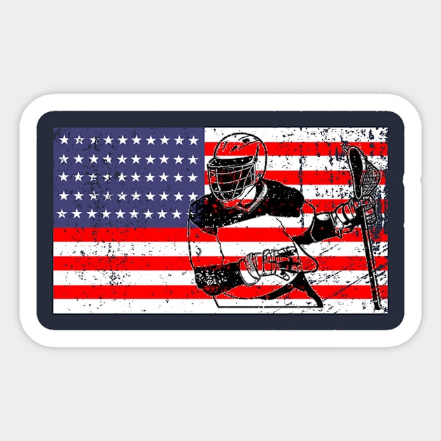 Lacrosse American Flag LAX Sticker by iloveducks11